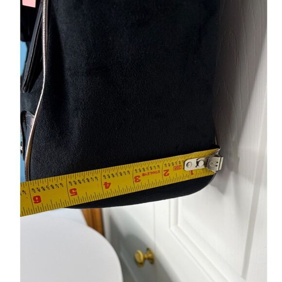 Juicy Couture Classic Scottie Dog Tote Bag Black Velour Metallic Trim HTF Viral - Picture 15 of 15